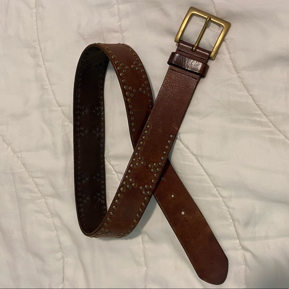 Brown leather belt
